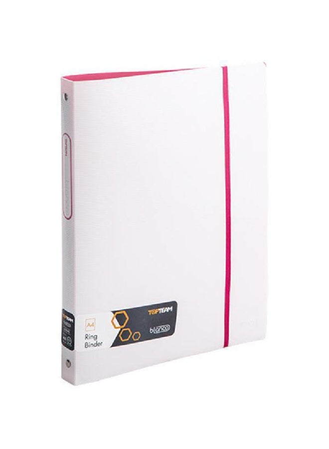 4 "O" Ring Binder 1.00 in (2.54cm ) A4 Plastic/Metal  White/Pink