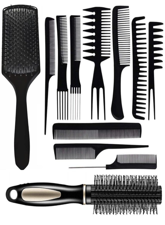 EDO MAC 12-Piece Professional Hair Brush & Comb Set - Complete Styling Kit for Wet & Dry Hair - Image 1