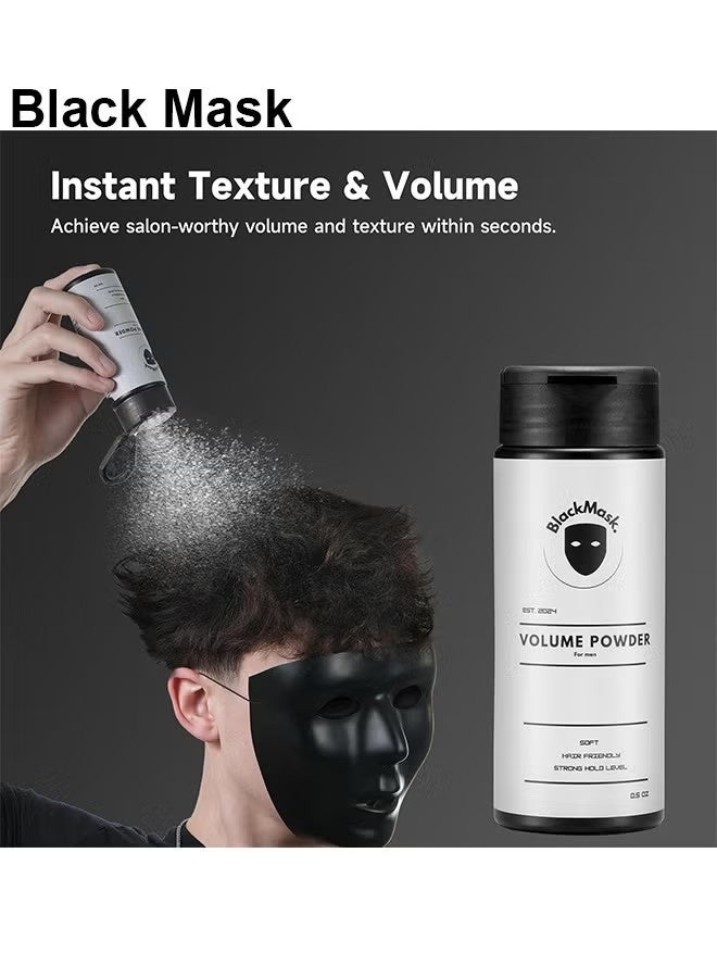 Black Mask BlackMask Texturizing Powder For Men, Easy To Apply, Instantly Adds Texture And Volume, All Natural Ingredients, Strong Hold Hair Powder For Men 0.5oz - Image 3