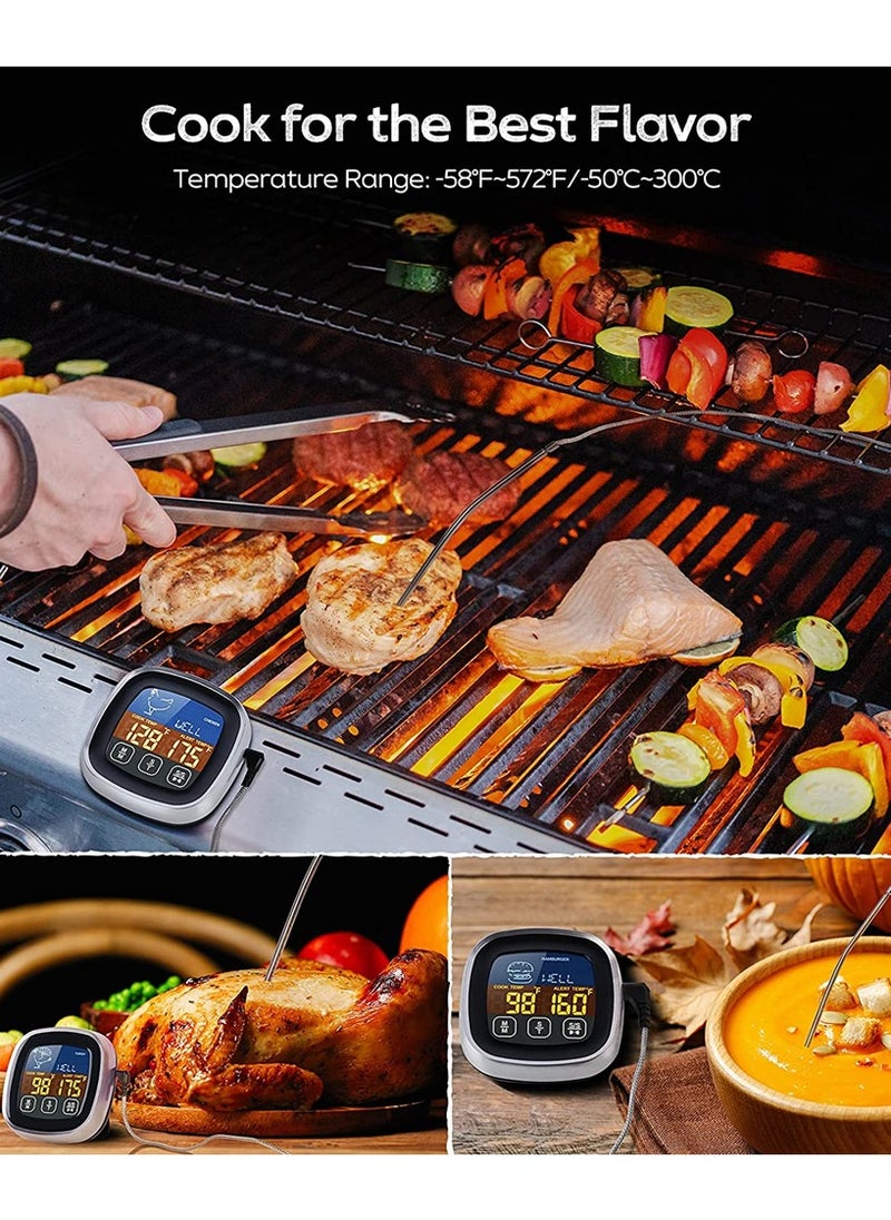 Generic - Digital Meat Thermometer for Cooking, Upgraded Touchscreen Large Display Instant Read Food Thermometer with Backlight, Long Probe, Kitchen Timer, Cooking Thermometer for Oven, BBQ - Image 1