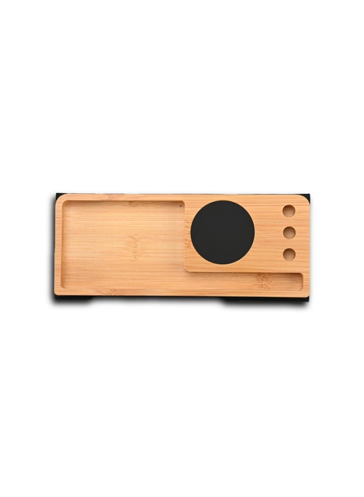 IDesign MOUSEPAD ORGANIZER – Foldable RCS PU Mousepad with Bamboo Wireless Charger and Light-Up Feature - Image 2