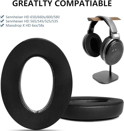 G GVOEARS GVOEARS CoolingGel Earpads Cushions Replacement for Sennheiser HD650 HD660 S HD600 HD6XX HD58X HD580 HD565 HD545 HD535 Headphones Ear Pads with Memory Foam Added Thickness - Image 3