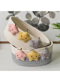 Arabest Chic Star-Shaped Woven Cotton Storage Basket - Perfect For Keys, Remote Controls & Sundries Organizer (Grey)  - Image 4