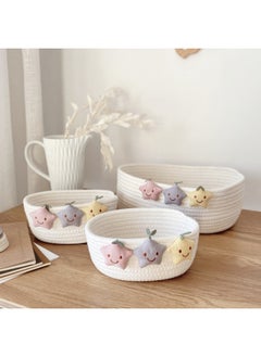 Arabest Chic Star-Shaped Woven Cotton Storage Basket - Perfect For Keys, Remote Controls & Sundries Organizer (Grey)  - Image 3