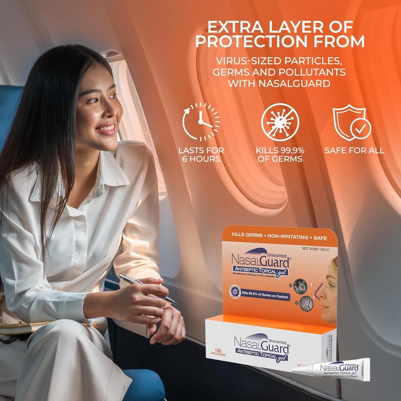 NasalGuard Antiseptic Topical Gel  Kills 999 of Germs  Patented Positive Ion Technology Nonirritating Safe for Daily use  Over 150 Applications Per Tube 3 Grams Unscented - Image 2