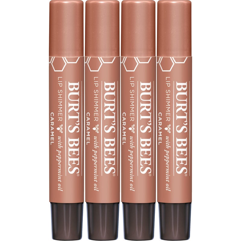 Burt's Bees Shimmer Lip Tint Set, Tinted Lip Balm Stick, Moisturizing for All Day Hydration with Natural Origin Glowy Pigmented Finish & Buildable Color, Caramel (4-Pack) - Image 1