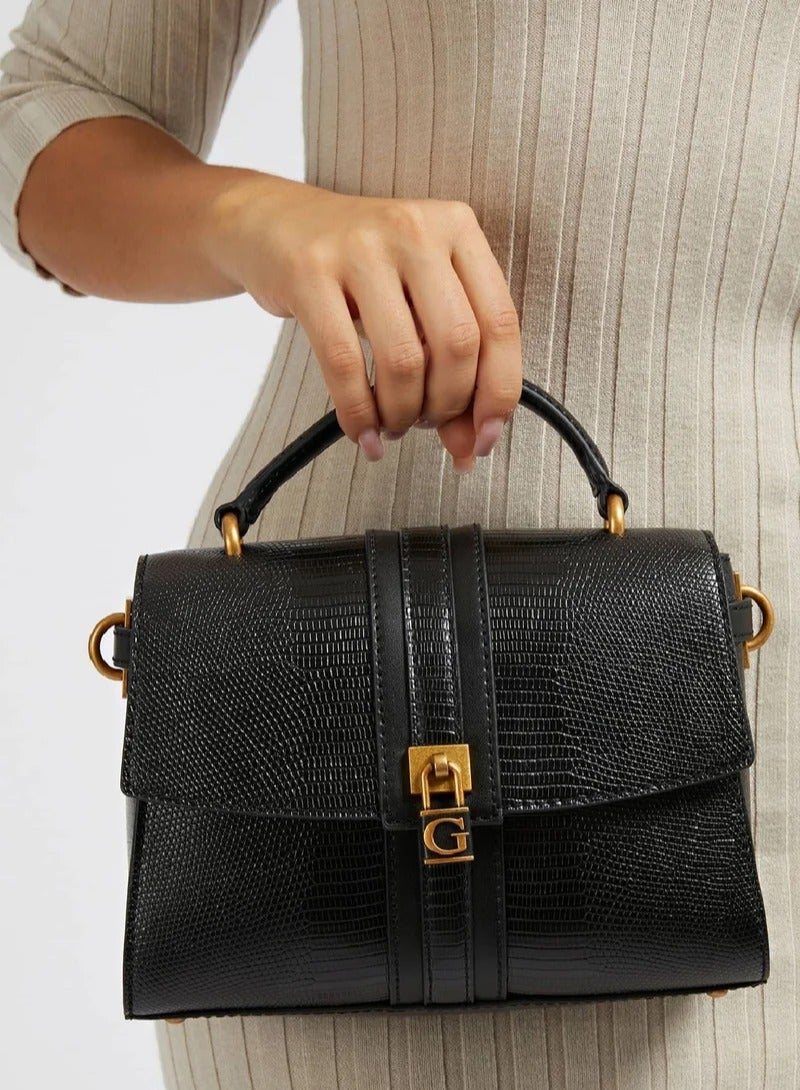 GUESS Guess - Ginevra Logo Top Handle Flap Cross-body Bags  - Image 4