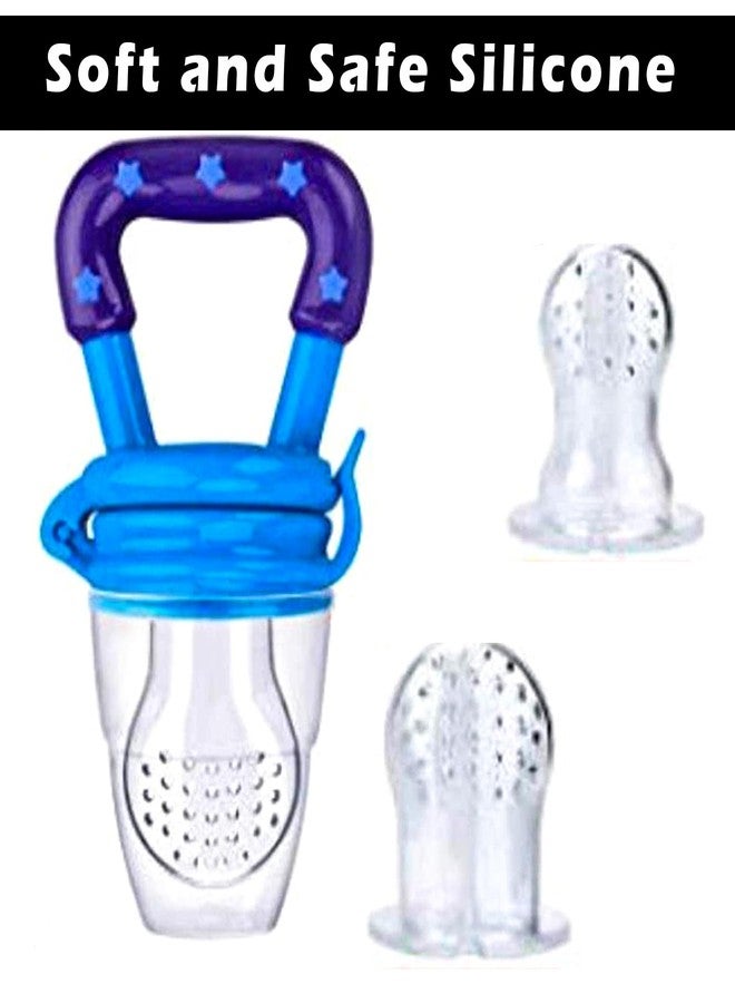 Koochie-Koo BPA-Free Silicone Food Nibbler, Teether with Different Size Mesh Nipples, Food Nibbler with Easy Grip Handle, Teether Feeder for New Born Baby 3-12 Months (Pack of 1, Multicolor) - Image 2
