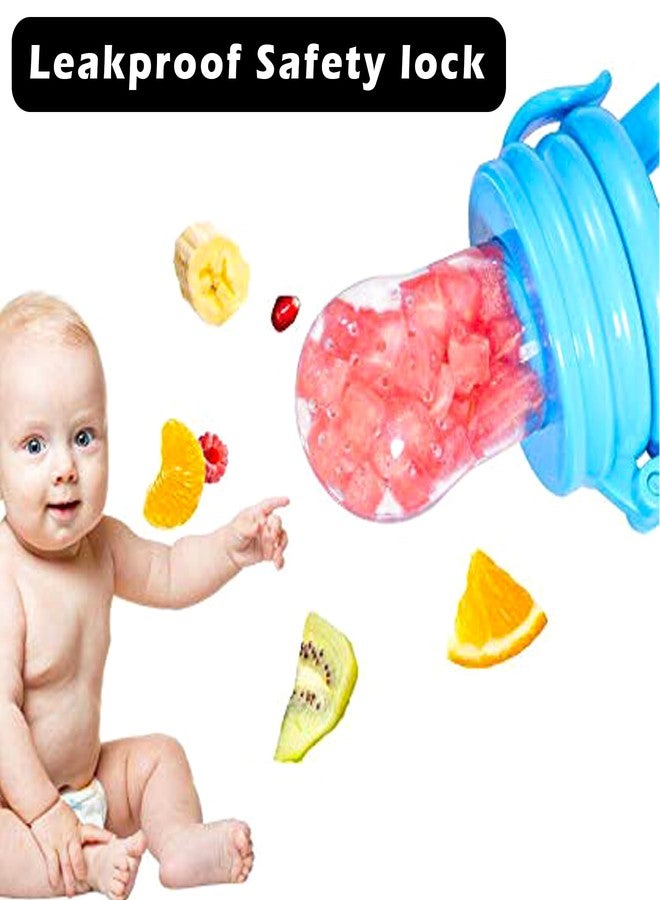 Koochie-Koo BPA-Free Silicone Food Nibbler, Teether with Different Size Mesh Nipples, Food Nibbler with Easy Grip Handle, Teether Feeder for New Born Baby 3-12 Months (Pack of 1, Multicolor) - Image 4