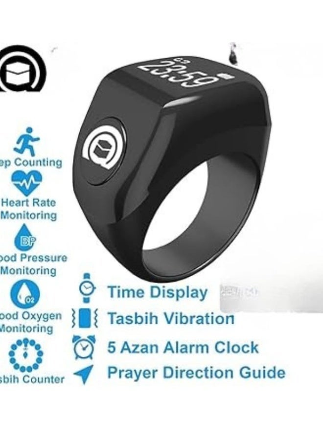 نيم ات خاتم ذكي بشاشة LED رقمية لعرض الوقت ومراقبة النشاط – تصميم أنيق وخفيف الوزن بتقنية بلوتوث ذكية، مقاوم للماء، بطارية طويلة الأمد، متوافق مع أجهزة أندرويد وiOS – خاتم ذكي للرجال والنساء لمتابعة اللياقة والصحة - Image 3