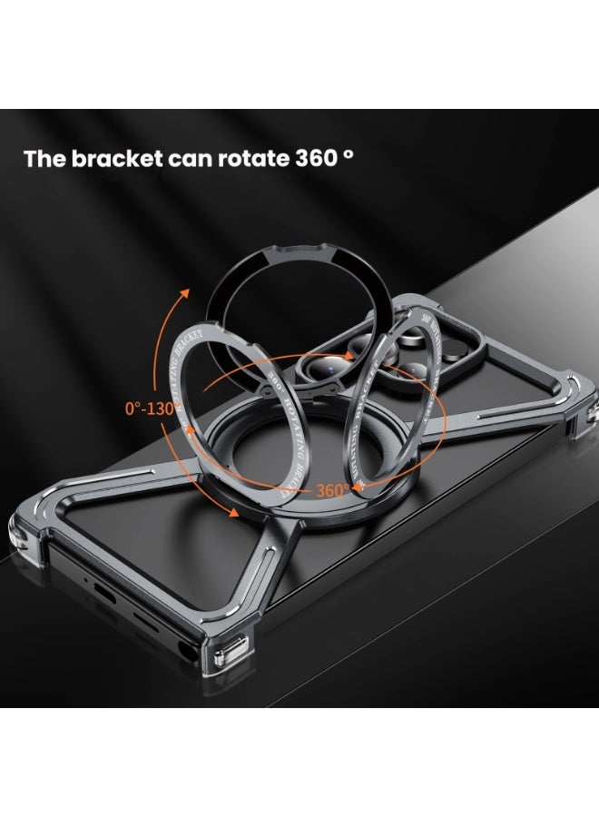 Suitable for Samsung S25Ultra/S24Ultra/S23Ultra metal magnetic rotating bracket mobile phone case anti-fall protective cover - Image 3