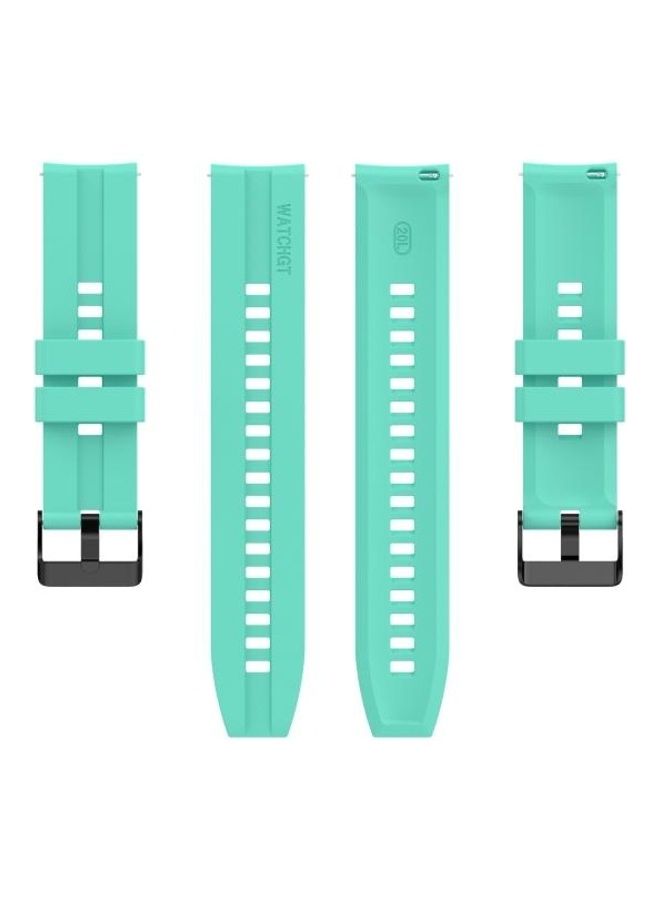 BGM Silicone Replacement Wrist Strap Watchband with Black Buckle For Huawei Watch GT 2 42mm Blue - Image 2