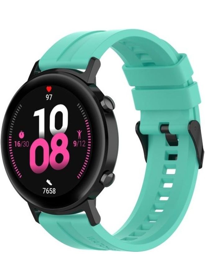 BGM Silicone Replacement Wrist Strap Watchband with Black Buckle For Huawei Watch GT 2 42mm Blue - Image 4