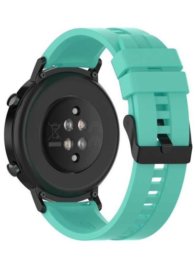 BGM Silicone Replacement Wrist Strap Watchband with Black Buckle For Huawei Watch GT 2 42mm Blue - Image 5