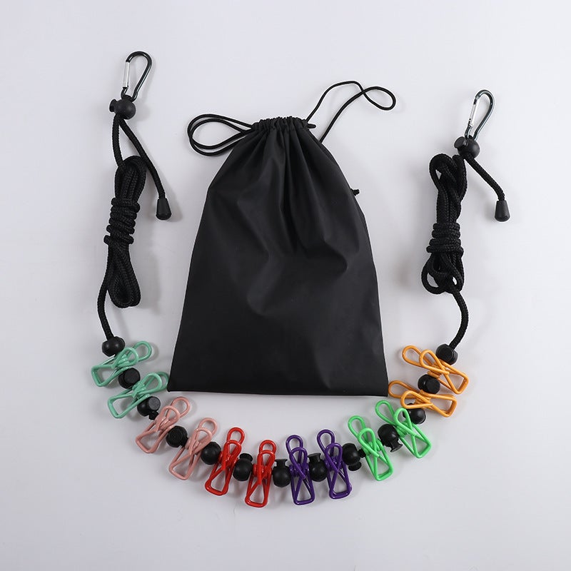 Colorful Portable Outdoor Hanging Lamp Rope Windproof Clothes Drying Rope Camping Tent Hanging Utility Wild Camping Multi-Purpose Rope Multicolor 