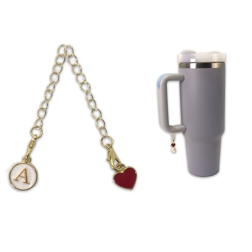 BAMXSXBO Letter Charm Accessories For Stanley Cup/Simple Modern Tumbler,Personalized ID Initial Letter Heart Charm For Stanley Tumbler Handle Charms Letter A - Image 1