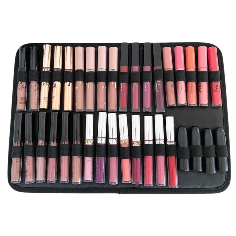 Coslifestore Lipstick Organizer Tray |Transparent Flat Display Vanity Lip Storage Case with Compartments |Makeup Organizer for Lip Colours, Pencils & Cosmetic Items (L TRAY-28 SLOTS) - Image 5