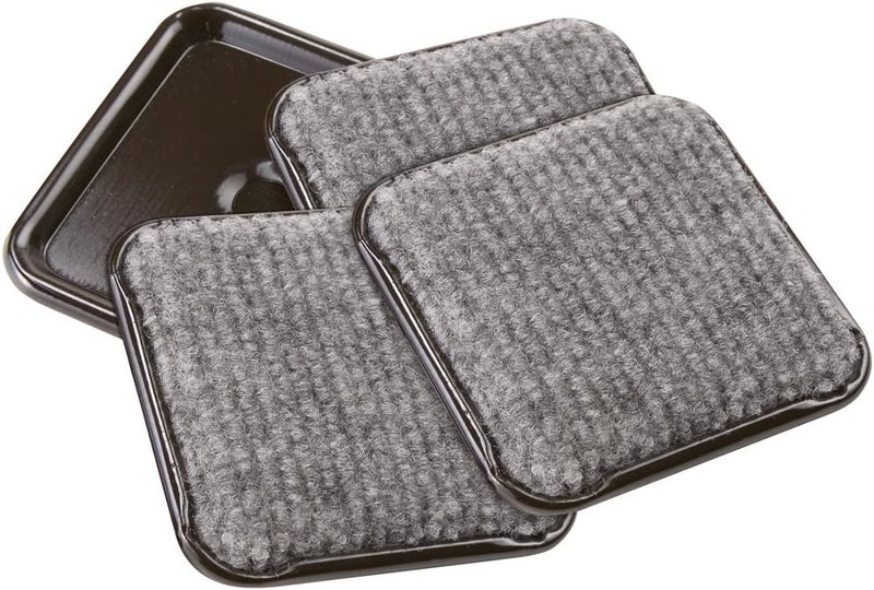 SoftTouch 1 34 Square Reusable Carpet Bottom Furniture Caster Cups to Protect Hardwood Tile or Laminate Floors BrownGray 4 Pack - Image 1