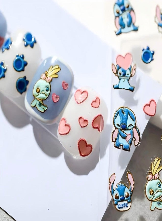 Dedyel 5D Embossed Cute Nail Art Stickers Cartoon Kawaii Design Anime Self Adhesive Nail Stickers for Women Kids Girls Nails Art Decorations - Image 3