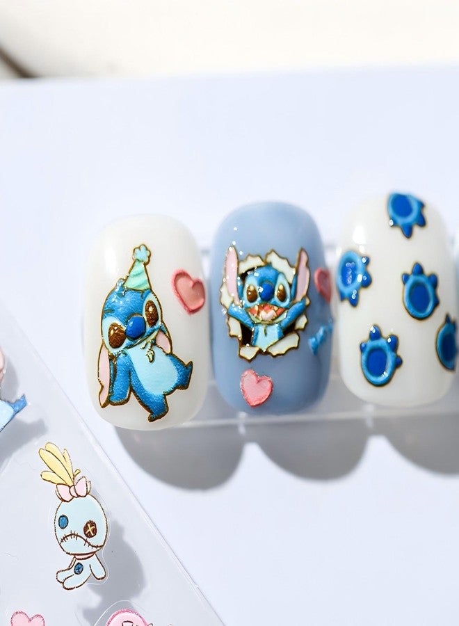 Dedyel 5D Embossed Cute Nail Art Stickers Cartoon Kawaii Design Anime Self Adhesive Nail Stickers for Women Kids Girls Nails Art Decorations - Image 5
