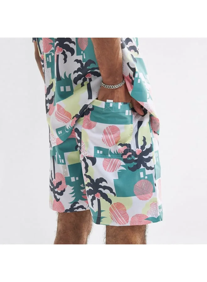 Splash FAV All-Over Print Shorts with Drawstring Closure and Pockets