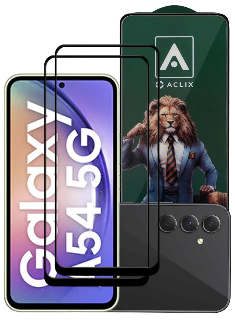 ACLIX 2 Pieces Antistatic ESD Dustproof Premium Quality High Definition Tempered Glass Screen Protector Designed For Samsung Galaxy A54 - Image 1