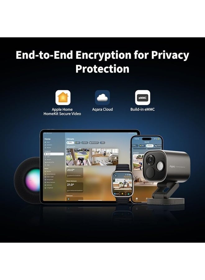 Aqara Camera Hub G5 Pro WiFi, Color Night Vision Security Camera Outdoor, 2.4/5Ghz WiFi, HomeKit Secure Video, Thread Border Router, Local Detection, Thread/Zigbee, Supports Alexa,Google Home (Gray) - Image 5