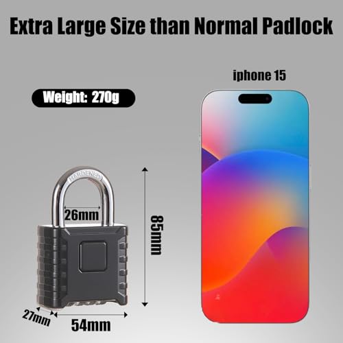 Disecu 1 Pack disecu Large Heavy Duty 4 Digit Combination Lock, One Touch Unlocking, Anti-Error Feature, High Security Outdoor Waterproof Padlock for School Gym Locker, Fence, Gate, Storage Unit (Black) - Image 2