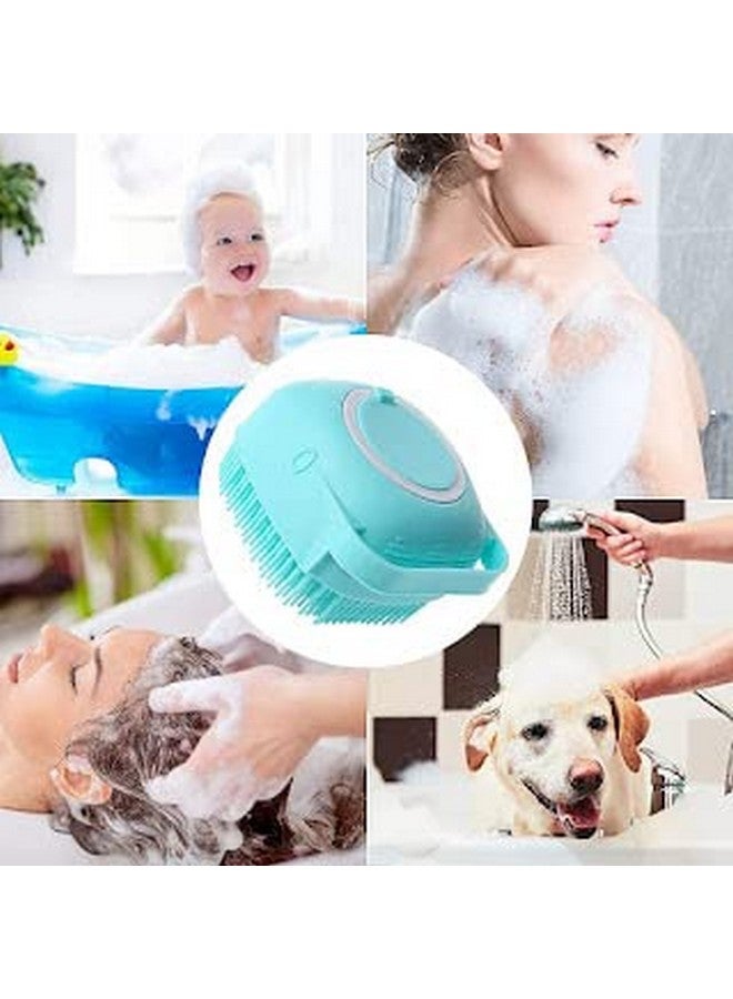 HOMETIC Silicone Soft Bath Body Brush with Shampoo Dispenser Scrubber-use in Shower Deep Cleaning Gentle Scrub Massage for Children, Men Women (Multicolor) - Image 2
