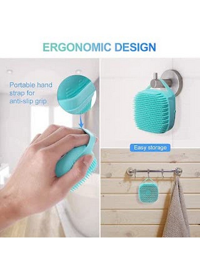 HOMETIC Silicone Soft Bath Body Brush with Shampoo Dispenser Scrubber-use in Shower Deep Cleaning Gentle Scrub Massage for Children, Men Women (Multicolor) - Image 3