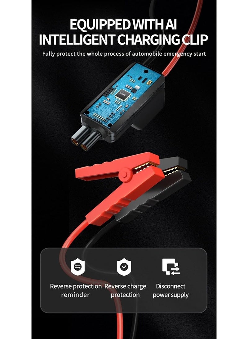 Portable Air Compressor With Emergency Vehicle Jump Starter, LED Light, Digital Pressure Display and USB Type C Charging - Image 5
