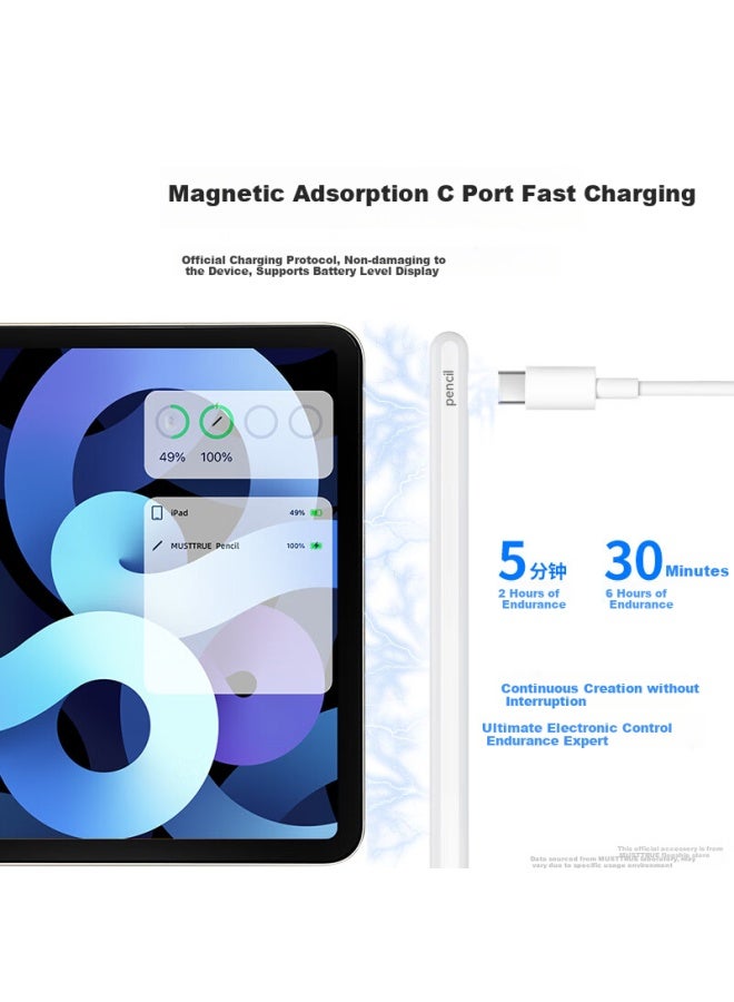 Musttrue Capacitive Stylus Pen For Ipad Apple Pencil 2nd Generation Anti-mistouch Pro/air 6/5/4 Tablet Touch Screen Stylus Pen Magnetic Adsorption - Image 3