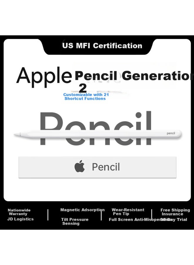 Musttrue Capacitive Stylus Pen For Ipad Apple Pencil 2nd Generation Anti-mistouch Pro/air 6/5/4 Tablet Touch Screen Stylus Pen Magnetic Adsorption - Image 1