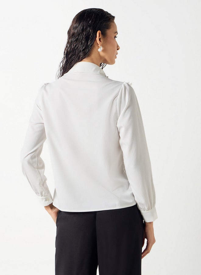 2Xtremz Embellished Shirt with Long Sleeves and Ruffle Detail - Image 3