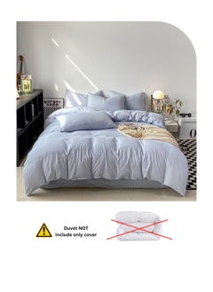LUNA Home King Size 6 Piece Bedding Set Without Filling, Washable Cotton Sky Blue Color.  - Image 5