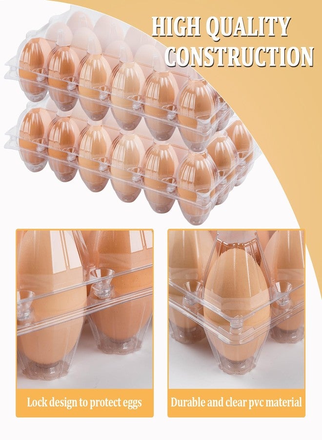 APOCHON 40 PCS Egg Cartons 18 Count, Clear Egg Cartons Cheap Bulk for Fresh Eggs, Reusable Plastic Empty Egg Cartons for Home and Farmer's Markets - 3x6 Grids Medium Egg Containers - Image 3