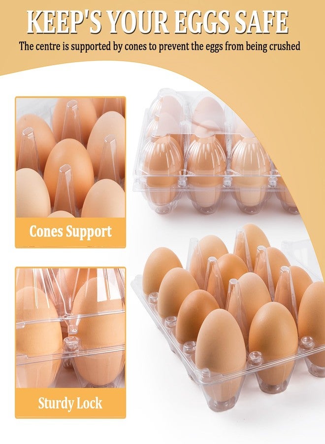 APOCHON 40 PCS Egg Cartons 18 Count, Clear Egg Cartons Cheap Bulk for Fresh Eggs, Reusable Plastic Empty Egg Cartons for Home and Farmer's Markets - 3x6 Grids Medium Egg Containers - Image 4
