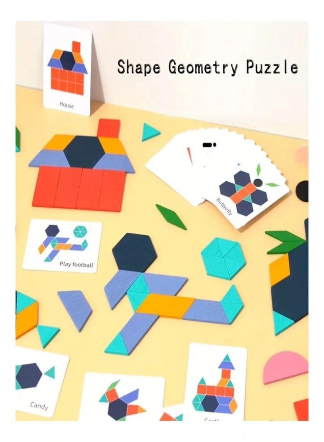 Prescent 150pc Wooden Pattern Creative Shape Puzzle Solving Classic Educational Toys Learning Kids Development - Image 3