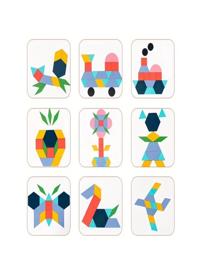 Prescent 150pc Wooden Pattern Creative Shape Puzzle Solving Classic Educational Toys Learning Kids Development - Image 4