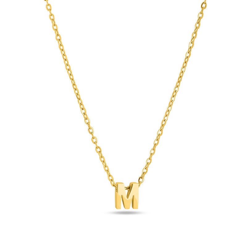 PALMONAS 18k Gold Tone Plated Small Letter Necklace
 for Women - Image 1