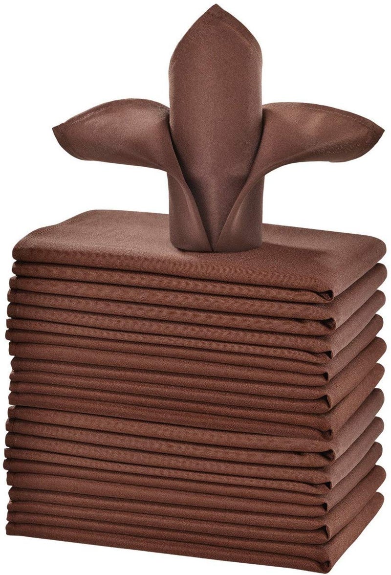 Cieltown Polyester Cloth Falkins 1 دزينة من المناديل القابلة للغسل الصلبة مجموعة من 12 مثالية لحفلات الزفاف عشاء عطلة (20 × 20 بوصة) - Image 1