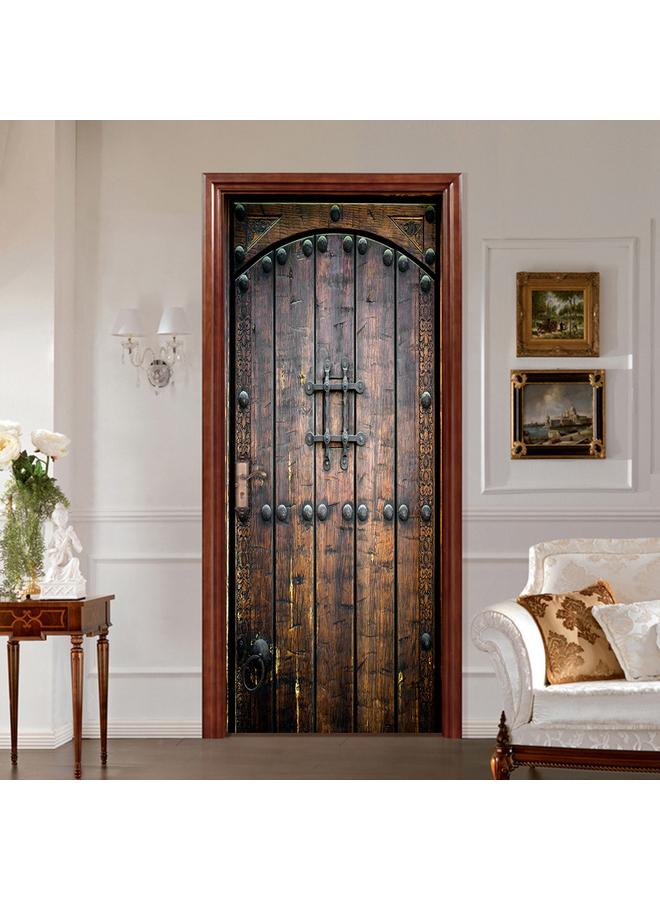 Bluejw 77/90cm3D High Simulation Door Series Door Stickers Removable Waterproof Wall Stickers Bedroom Living Room PVC Stickers A Generation Of Hair - Image 3