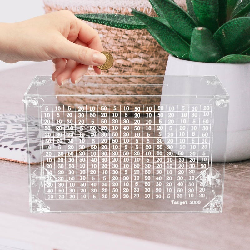 Large Acrylic Money Saving Jar with Digital Counter for Adults Home Table Cash Piggy Bank - Image 4