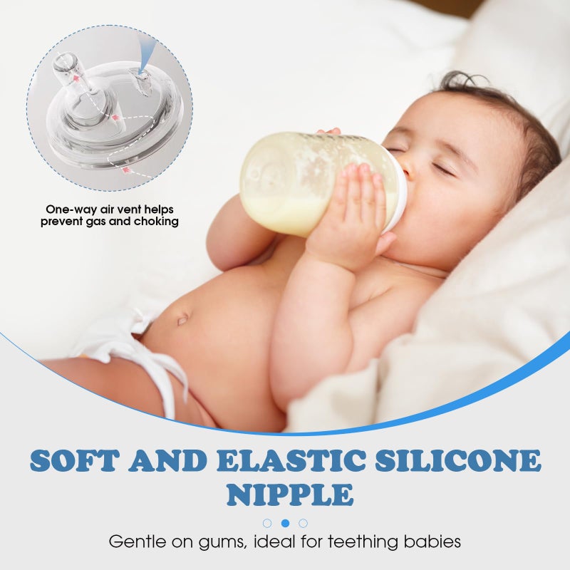 Zafflerva Sippy Cup Conversion Kit Compatible with Philips Avent Natural Baby Bottles, Soft Straw top and Weighted Ball Sippy Cup Transition Kit with Handles, 8m+ Pack of 3 - Image 5