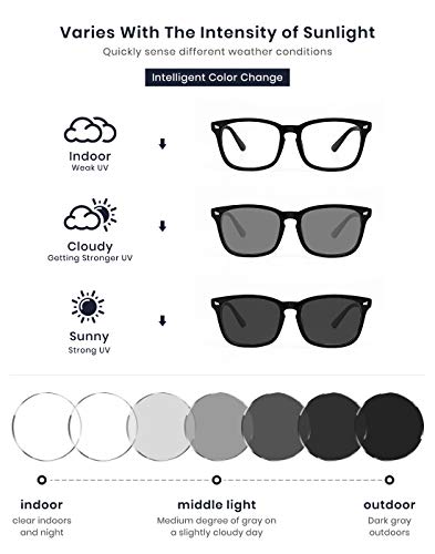 Cyxus Photochromic Glasses Men Women UV Protection with Blue Light Blocking 8382T01 - Image 4