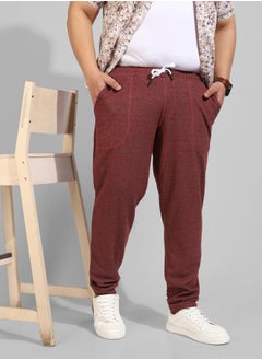 Instafab Plus Men's Cotton Solid Maroon Regular Fit Trackpants  - Image 1