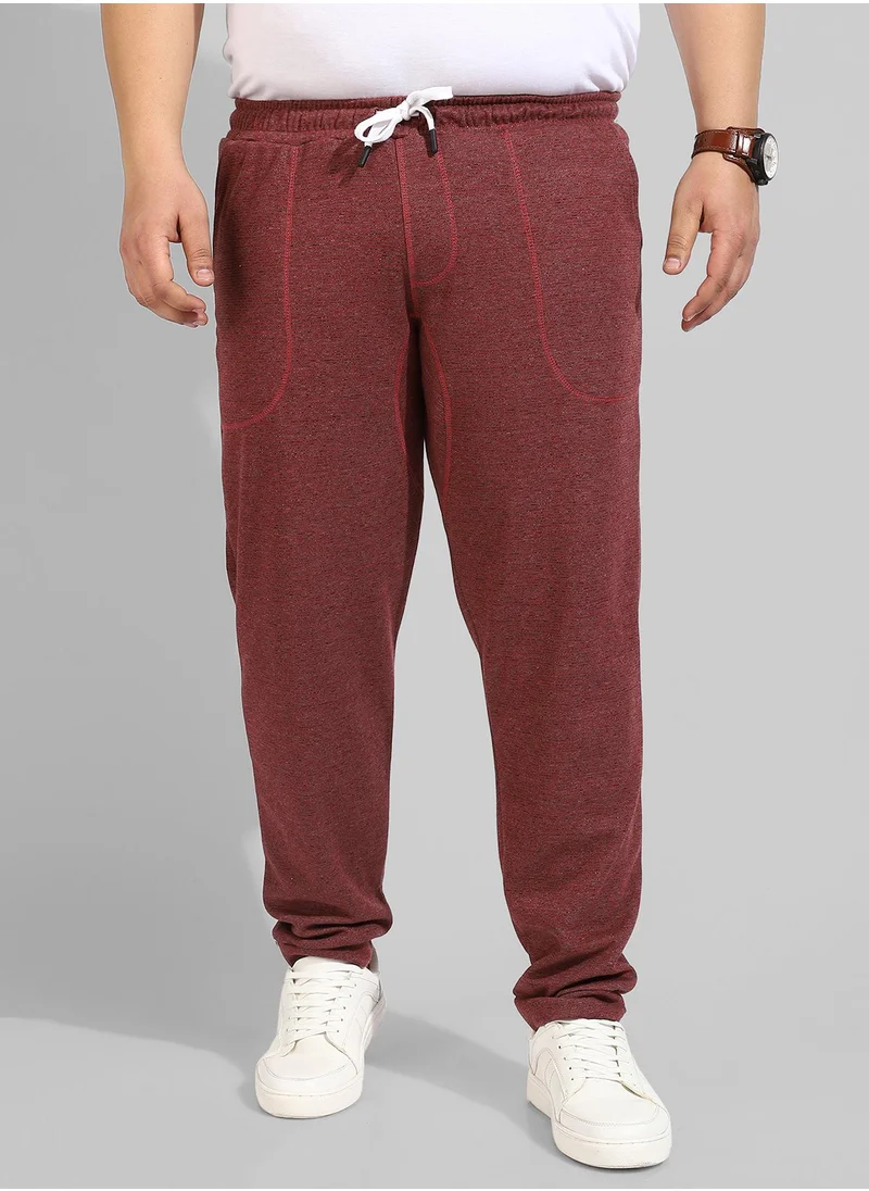 Instafab Plus Men's Cotton Solid Maroon Regular Fit Trackpants