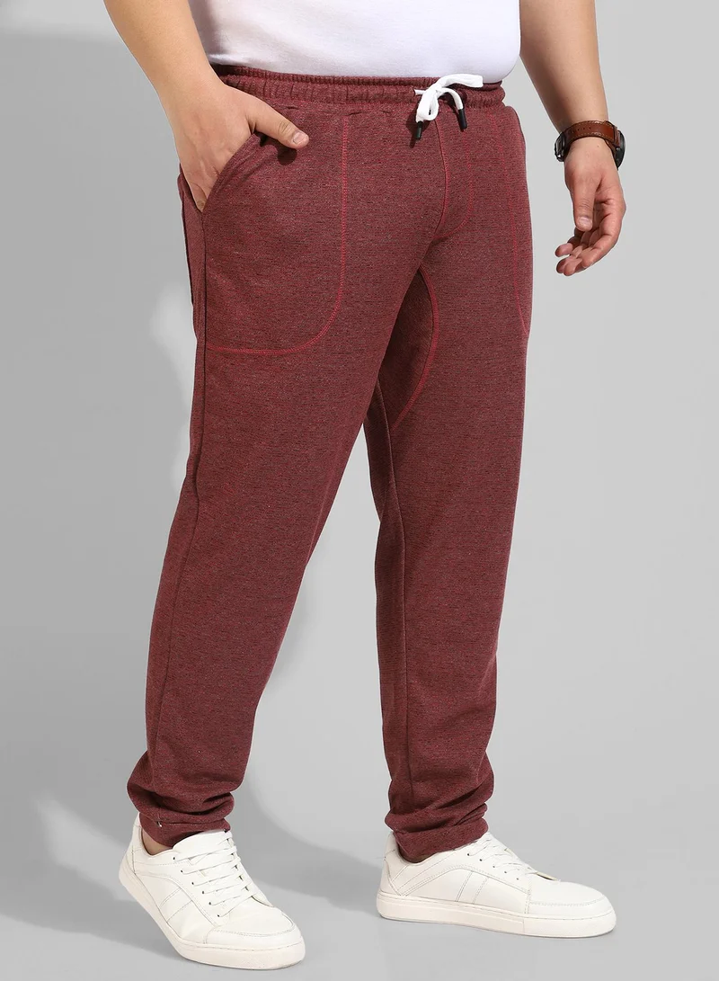Instafab Plus Men's Cotton Solid Maroon Regular Fit Trackpants