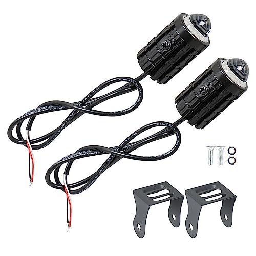 LOVMOTO Universal Motorcycle LED Driving Fog Lights 40W White and Amber LED Pods Projector Lights Mini drive DC Power Mini Driving Fog Light For All Motor-cycle, Bi-kes, Scoo-ters, C-ars, Projector Light 2 Color White/Yellow (U1 MINI DRIVE) - Image 1