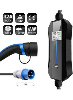 Cordova 3Phase 32A Portable Type 2 EVSE Charger with Blue CEE Plug EV Charger Box  - Image 2